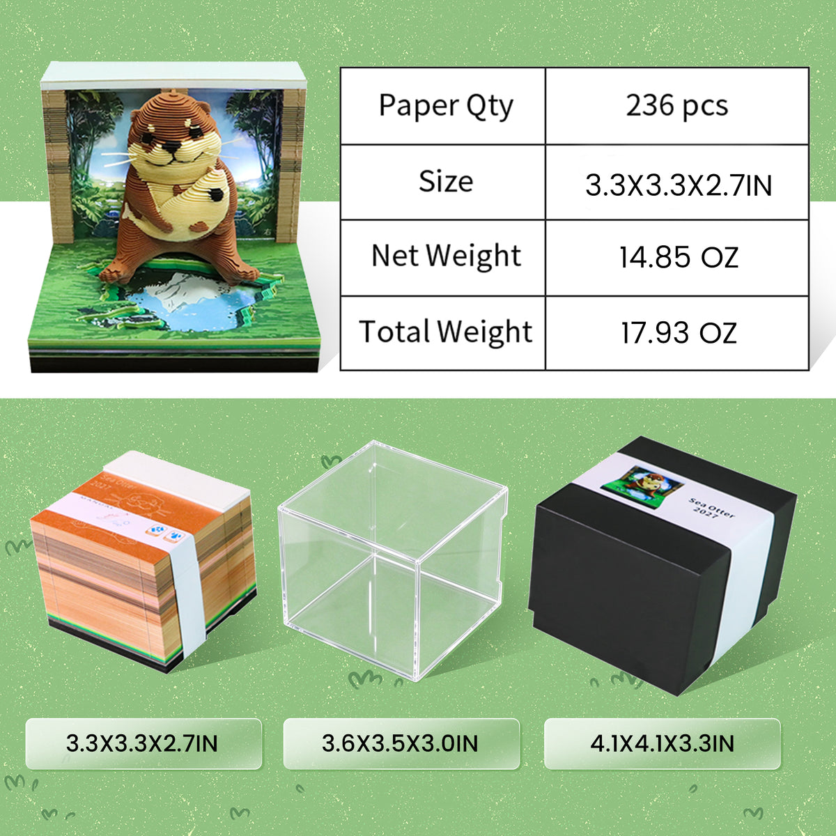 2027 Otter 3D Calendar