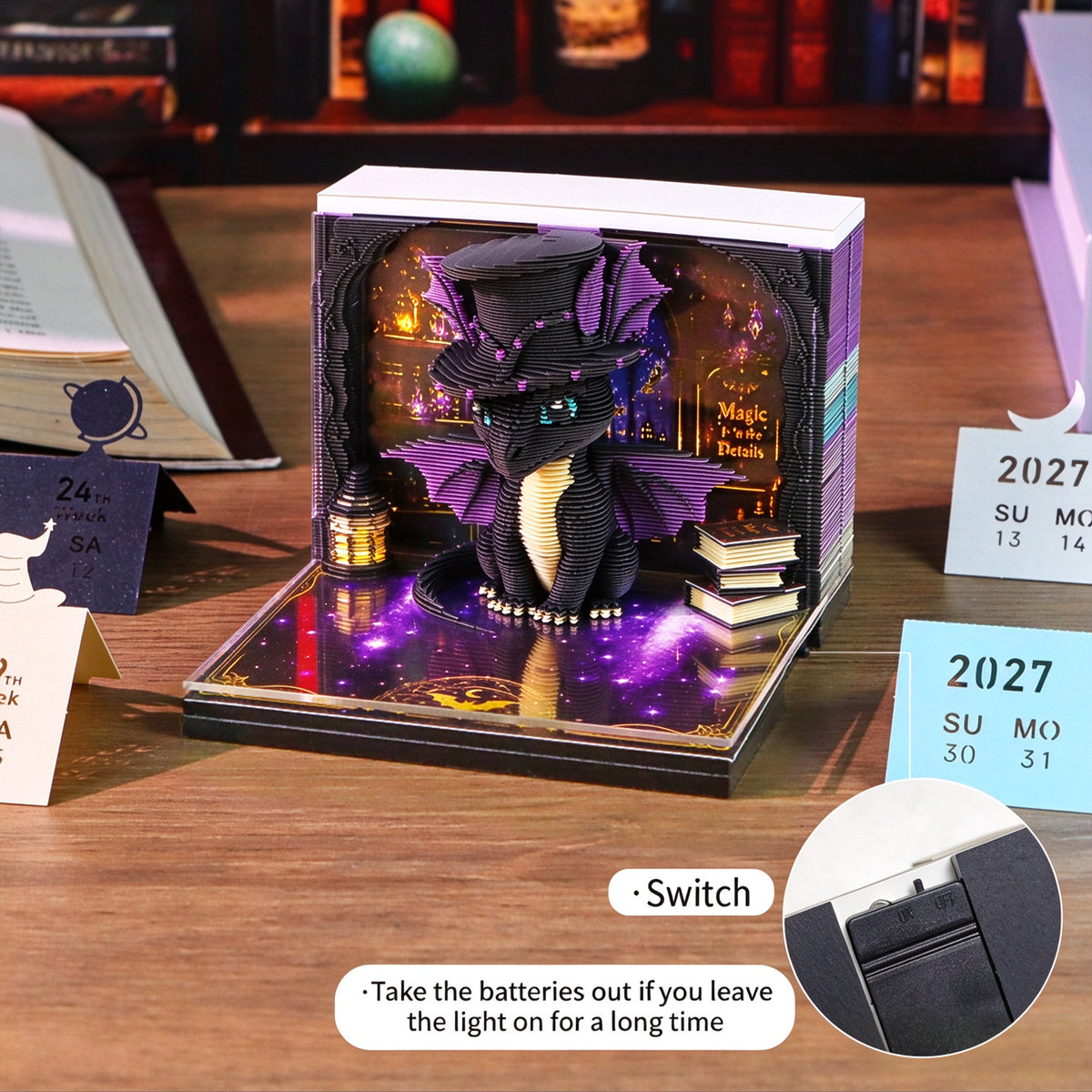 2027 Dragon 3D Calendar