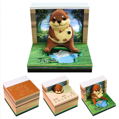 2027 Otter 3D Calendar