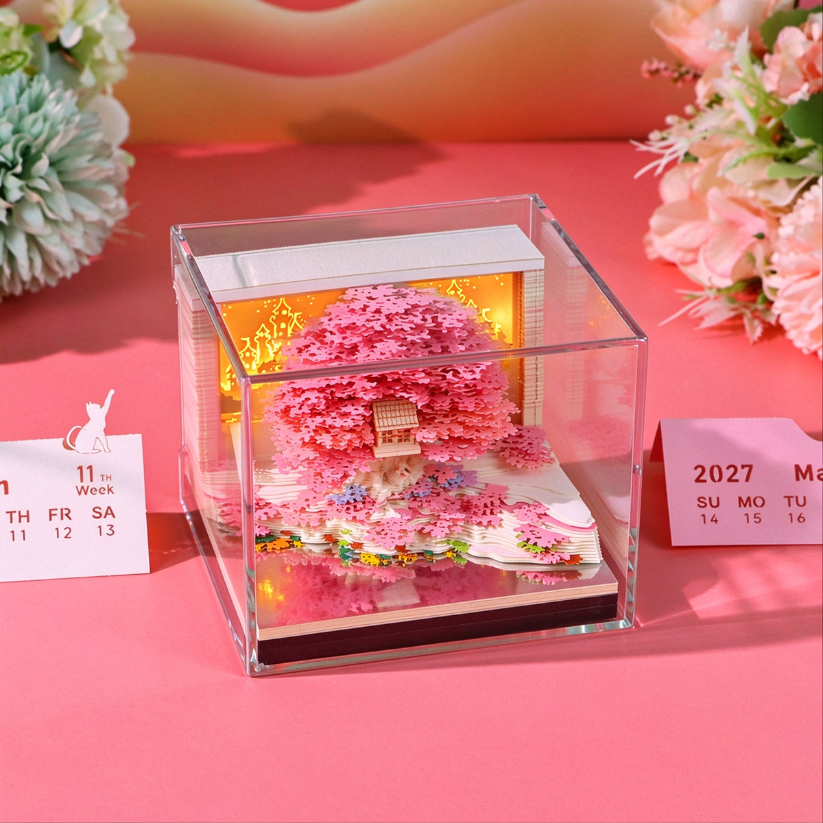 2027 Pink Tree Calendar