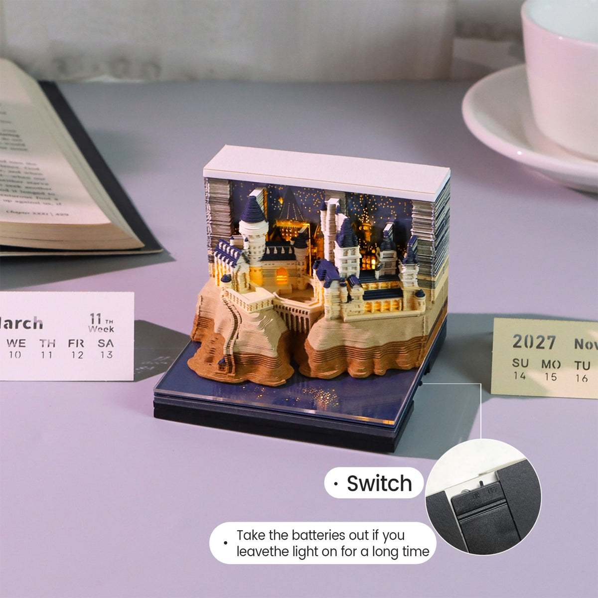 2027 3D Fairytale Castle Paper Carving Calendar