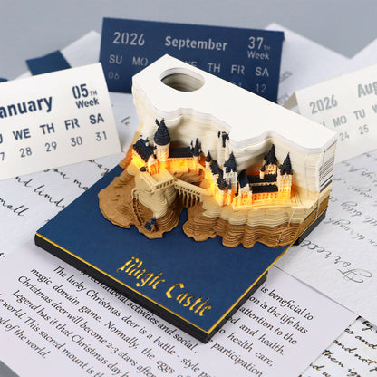 3D Magic Castle Time Piece Calendar 2026