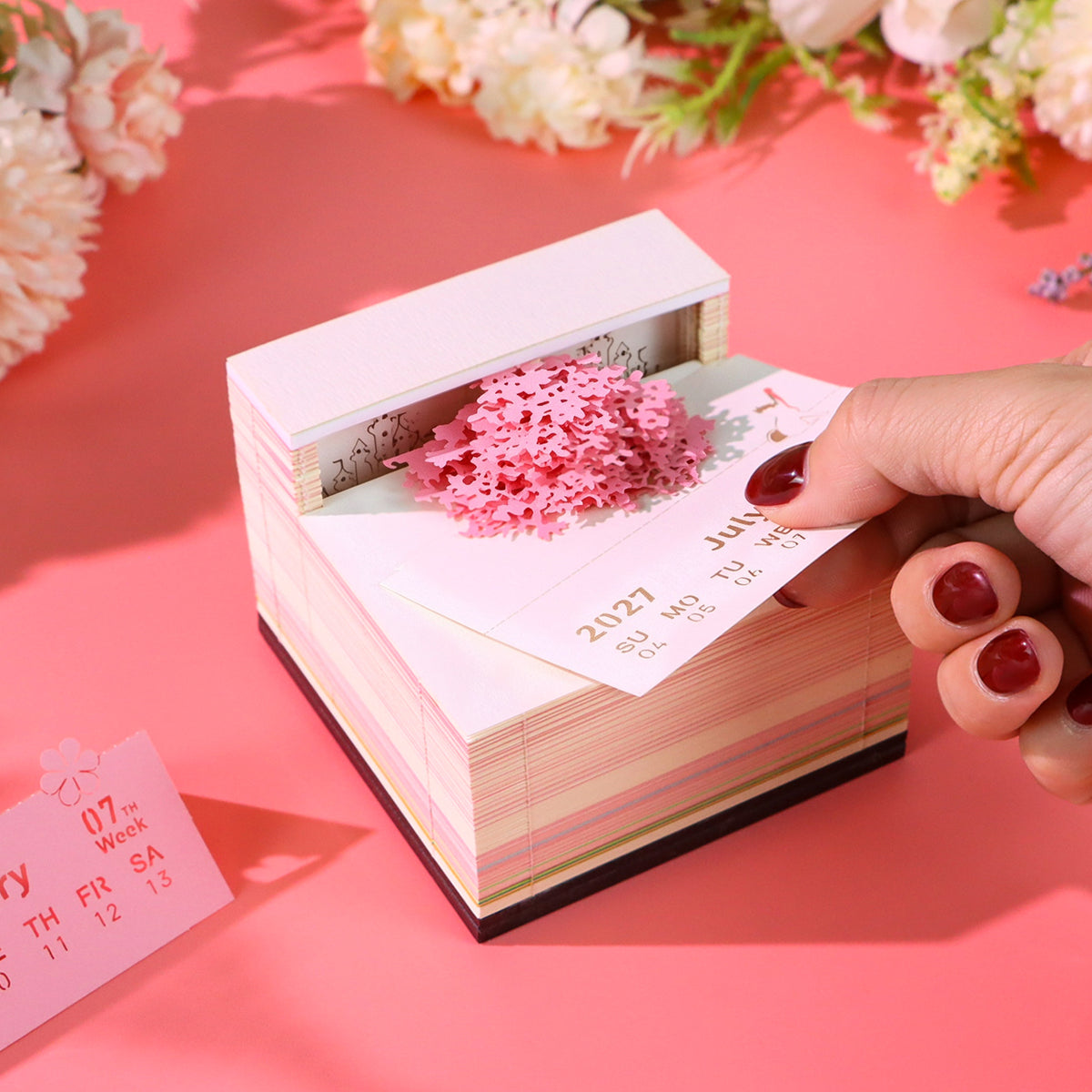 2027 Pink Tree Calendar