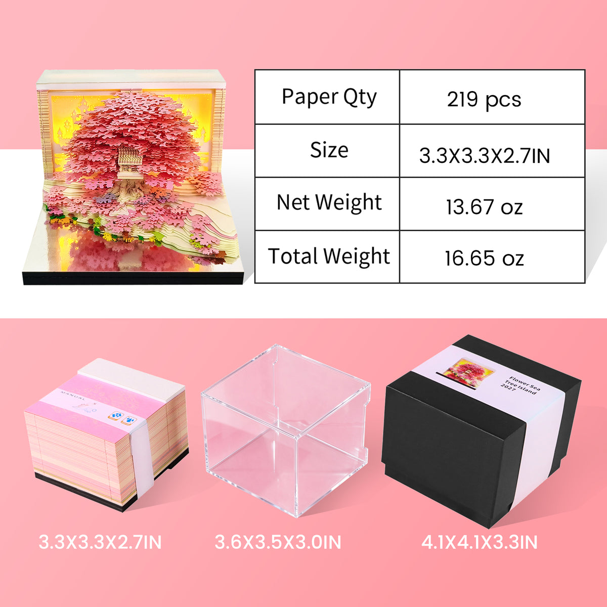 2027 Pink Tree Calendar