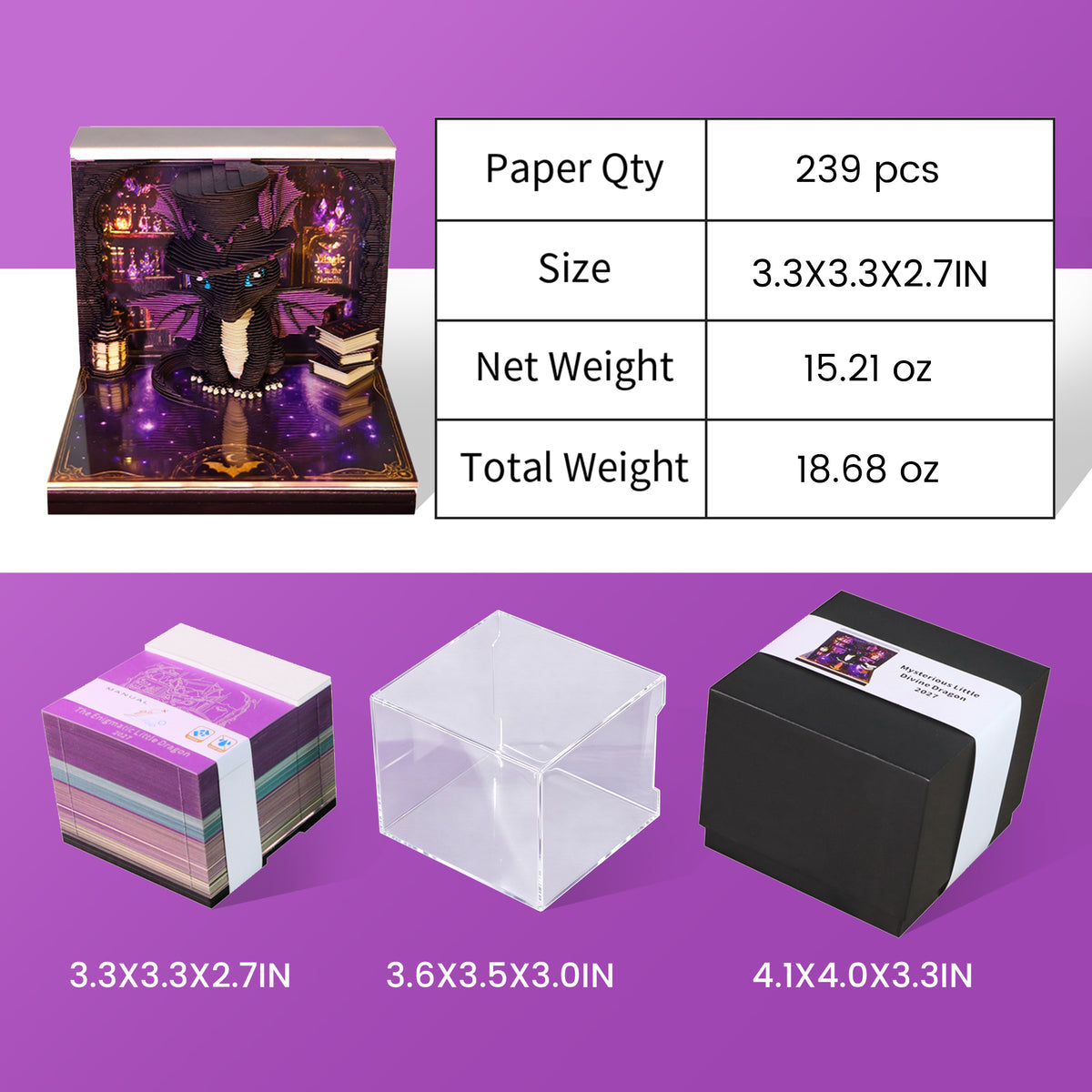 2027 Dragon 3D Calendar