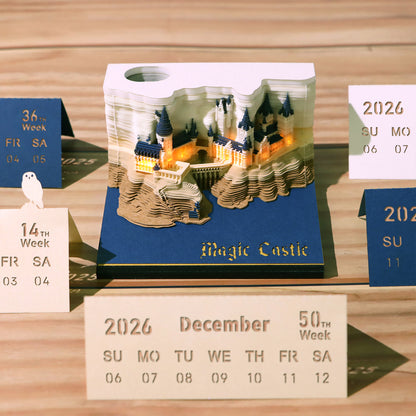 3D Magic Castle Time Piece Calendar 2026