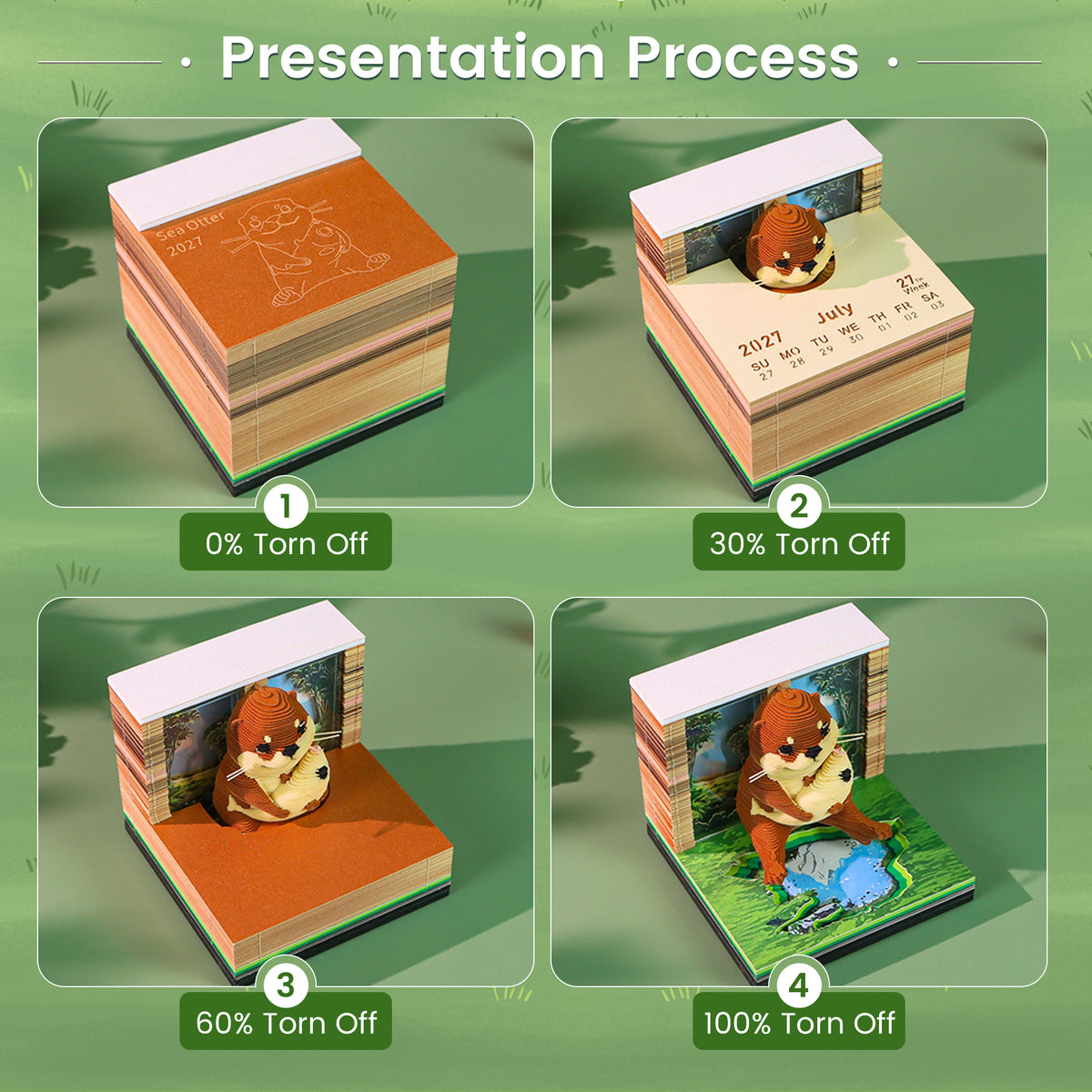 2027 Otter 3D Calendar