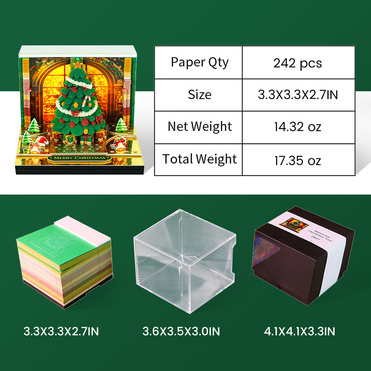 2027 Christmas Tree Sculpture 3D Calendar