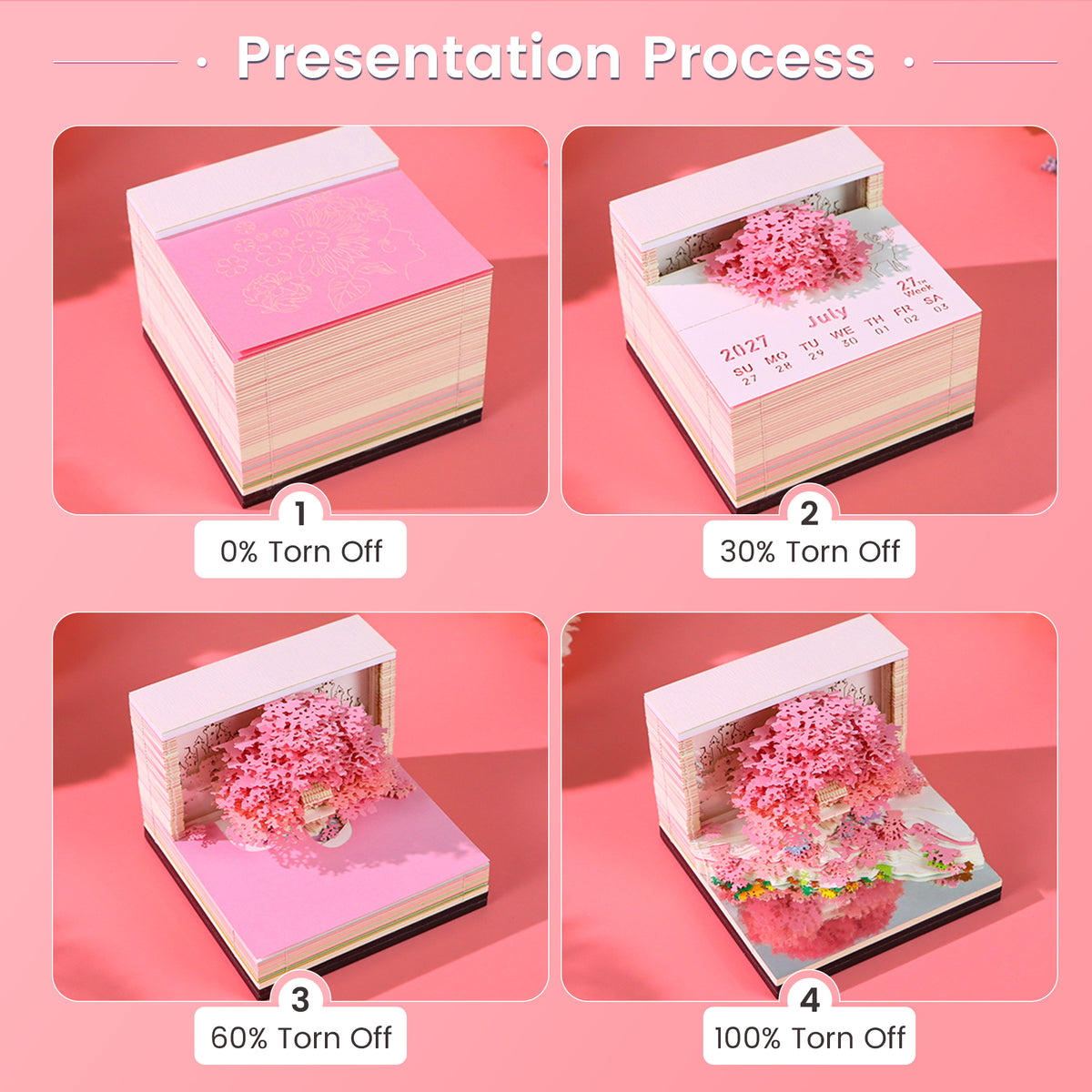 2027 Pink Tree Calendar