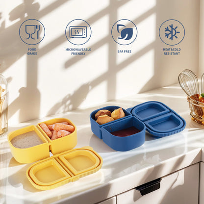 8.5 OZ Silicone Snack Container with Lids 2 Sets