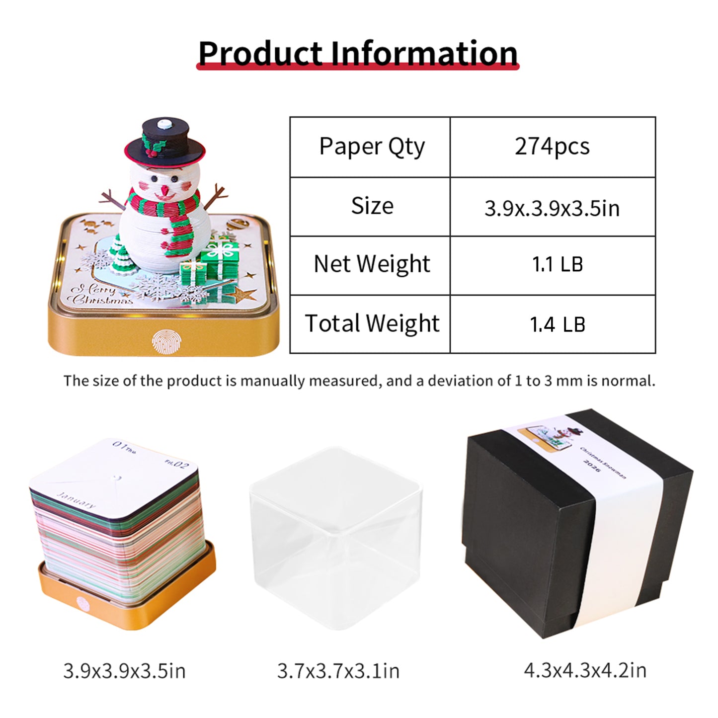 2026 Christmas Snowman Calendar