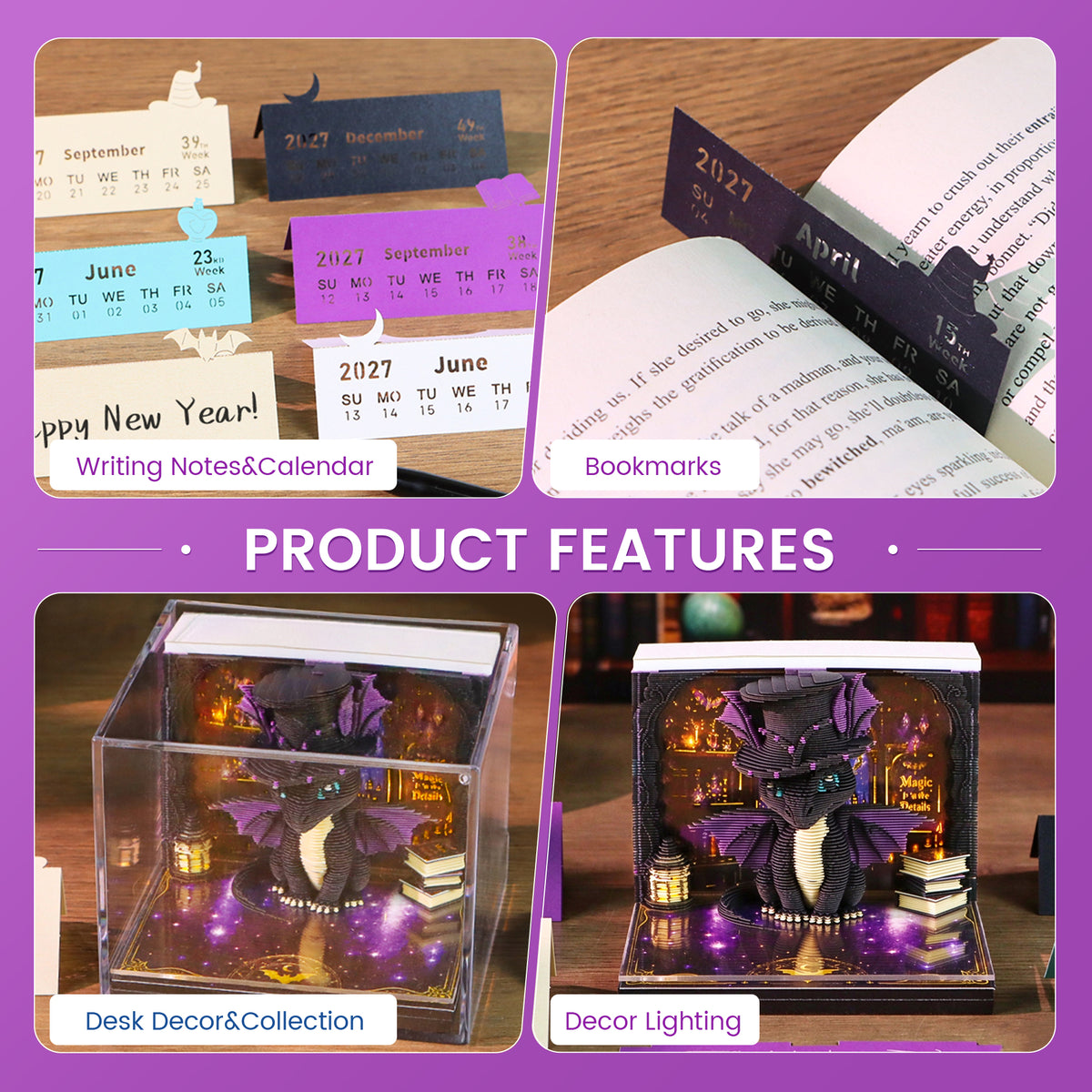 2027 Dragon 3D Calendar