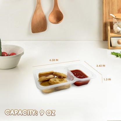 9OZ Reusable Snack Containers with Lids 10 Sets