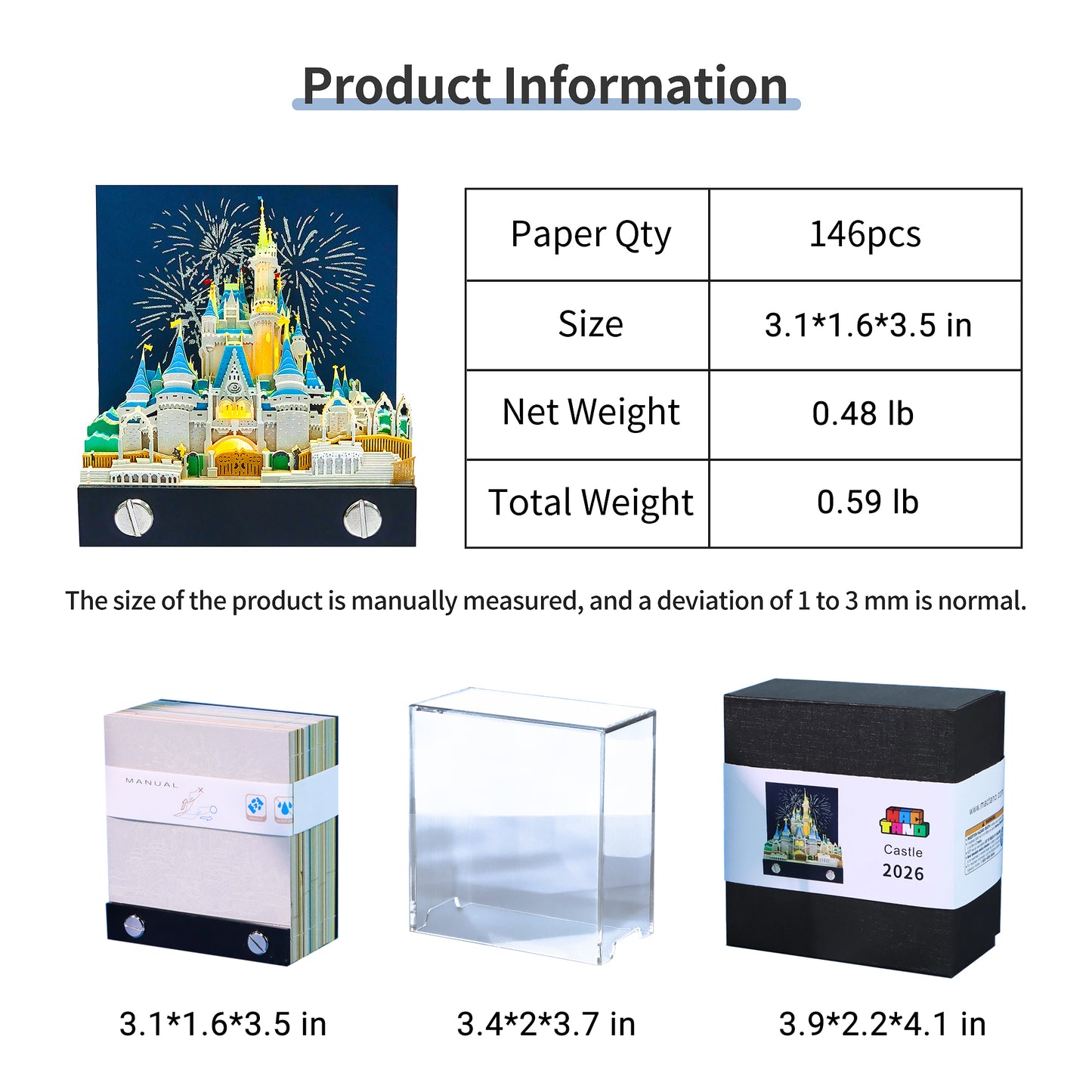 Princess Castle 3D Memo Pad 2026