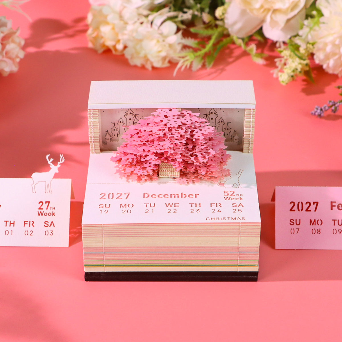 2027 Pink Tree Calendar