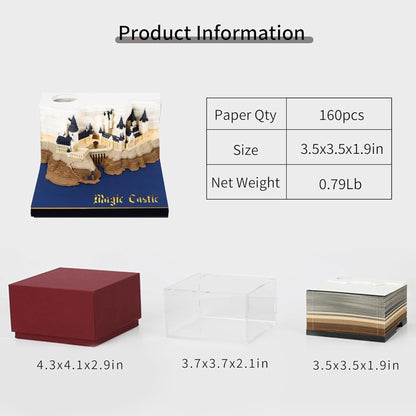 3D Magic Castle Time Piece Calendar 2026