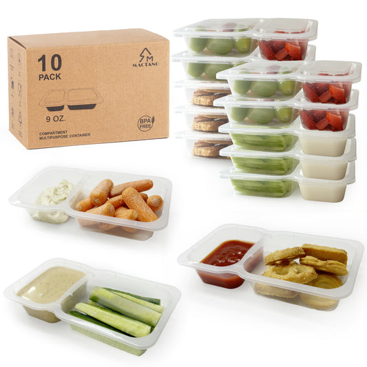 9OZ Reusable Snack Containers with Lids 10 Sets