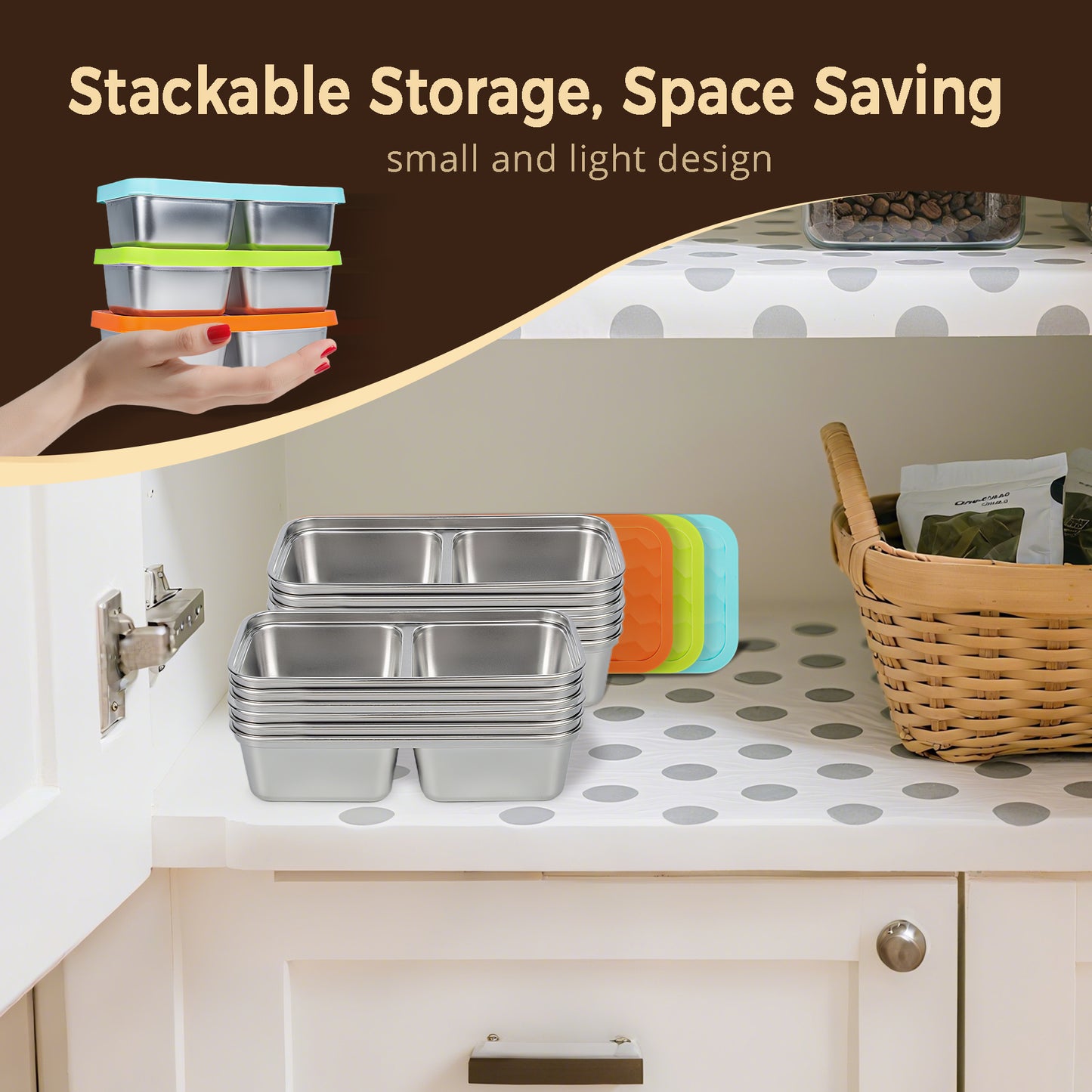 3PCS Stainless Steel Snack Containers with Lids 15OZ