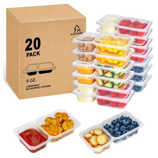 9OZ Reusable Snack Containers with Lids 20 Sets